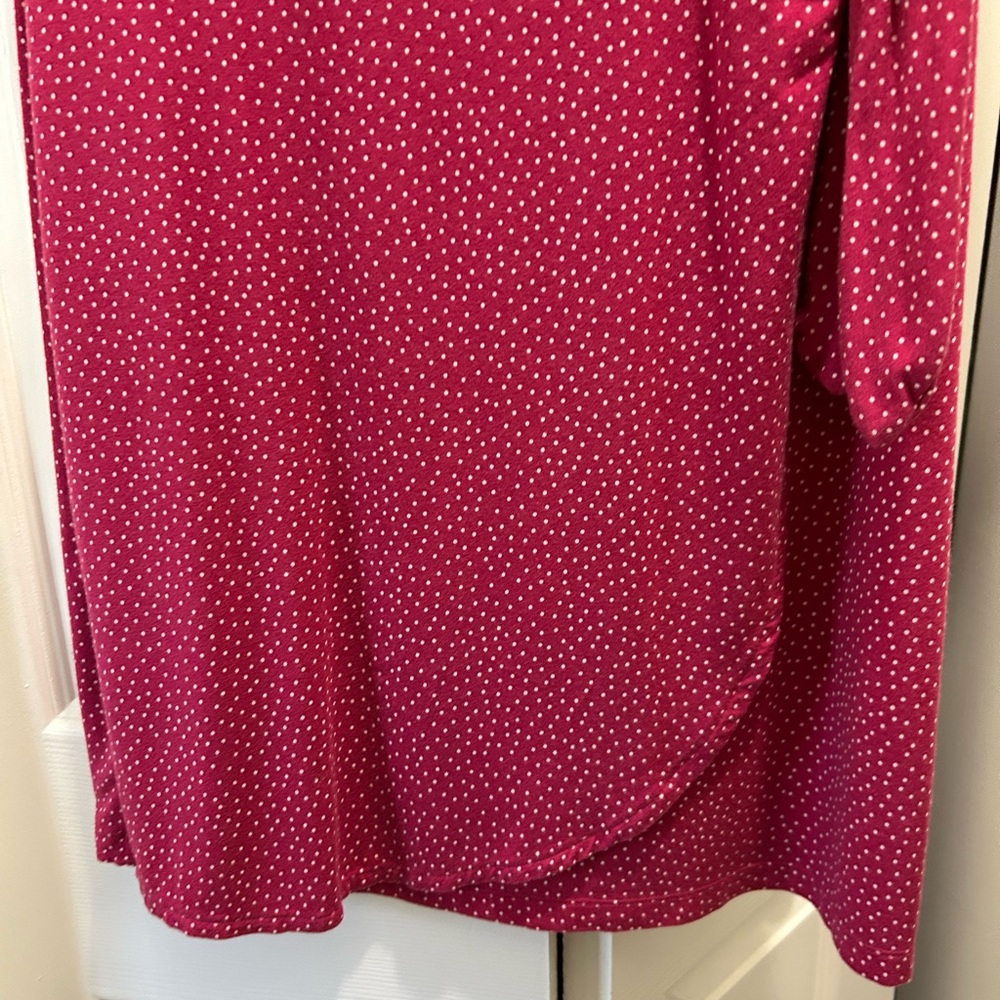 LOFT Fuchsia Polka Dot Dress - Picture 5 of 7